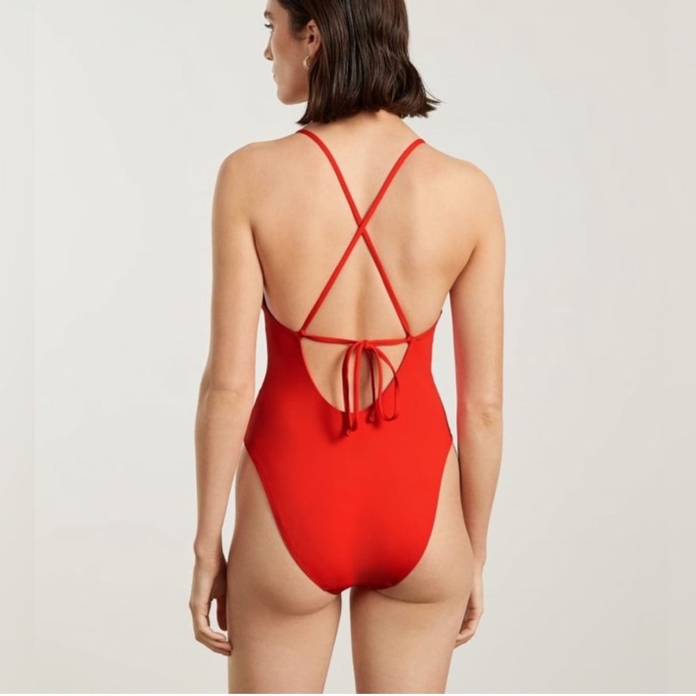 Everlane Vibrant Red Women's One Piece String Swimsuit
